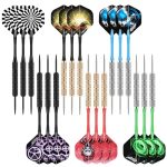Beste dartpijlen voor beginners CyeeLife Dartpijlen met metalen punt, 18 stuks professionele steeldarts, stalen dartset met schacht en flights, voor beginners en hobbyisten